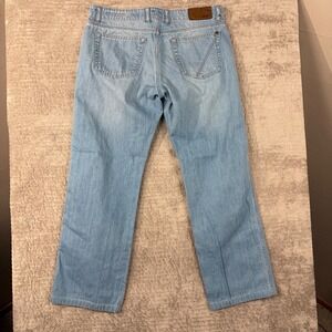 Z Zegna City Fit Light Wash Regular Leg Denim Jeans Mens Size 35 Blue